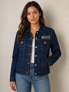 Levi’s SXSW 2015 Staff Denim Jacket Women’s Medium Dark Wash Trucker